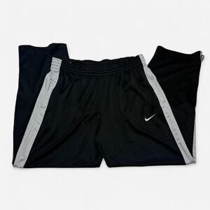 Nike Dri-FIT black track pants with gray stripe men’s large athletic fit